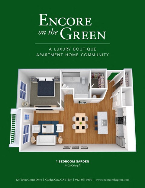 an image of encore on the green brochure with an illustration of a house